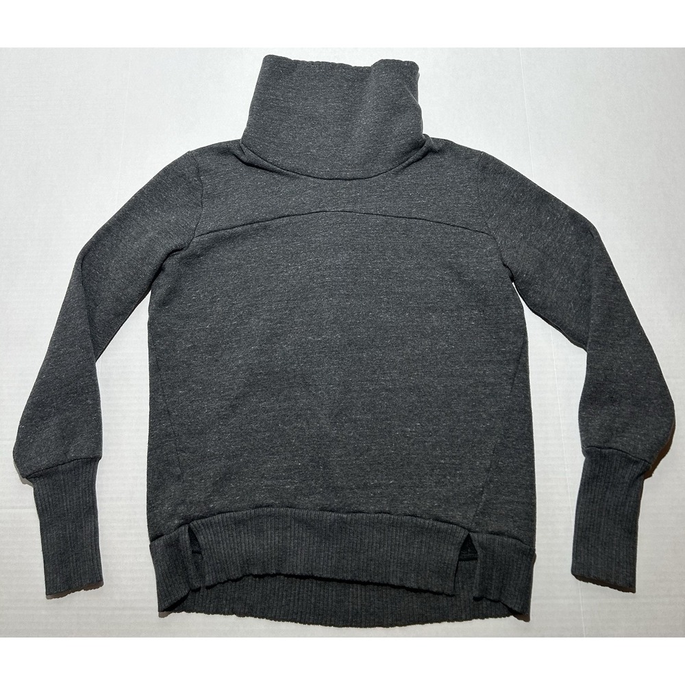 Alo Yoga Size Medium Grey Funnel Neck Pullover Sweatshirt Athleisure Casual EUC